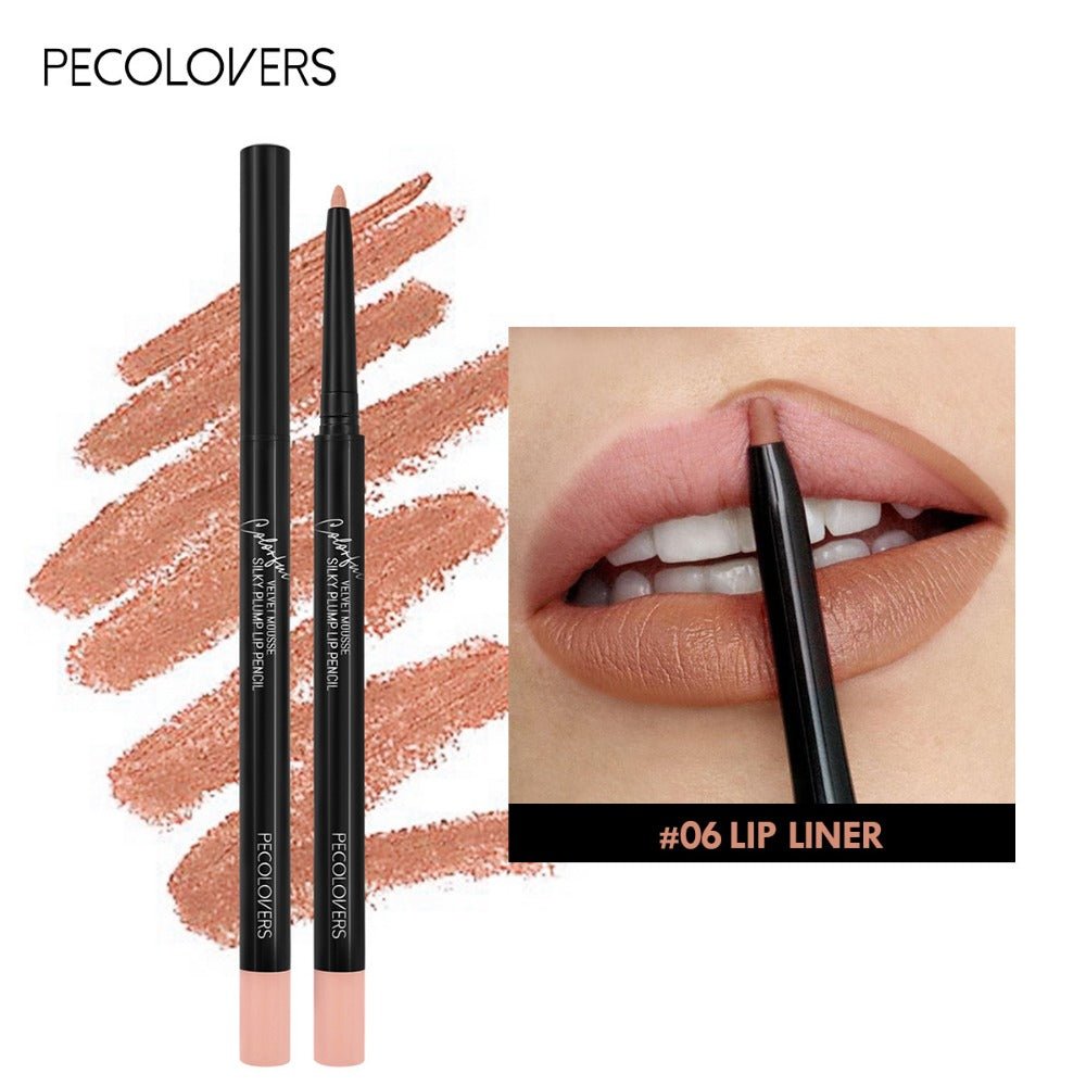 PECOLOVERS Matte Misty Lip Liner Lipstick Lip Pencil Waterproof Makeup Long Lasting Waterproof Color Rendering Lip Makeup Valentine's Day Gifts - U&MORE