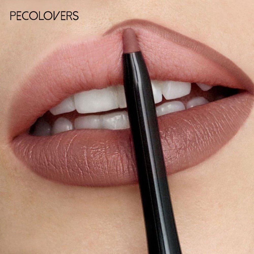 PECOLOVERS Matte Misty Lip Liner Lipstick Lip Pencil Waterproof Makeup Long Lasting Waterproof Color Rendering Lip Makeup Valentine's Day Gifts - U&MORE