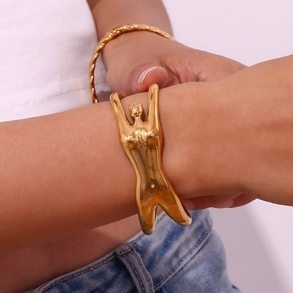 Personal Influencer Bracelet Stainless Steel Gold Plated Casting Creative Female Body - U&MORE