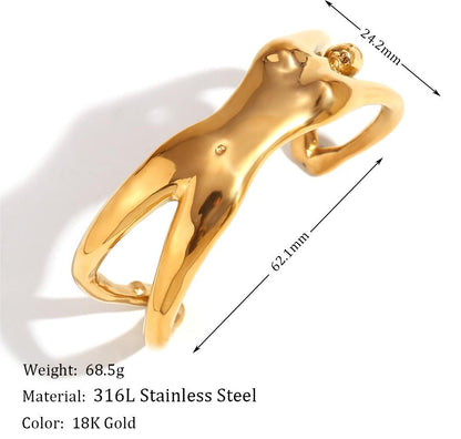 Personal Influencer Bracelet Stainless Steel Gold Plated Casting Creative Female Body - U&MORE