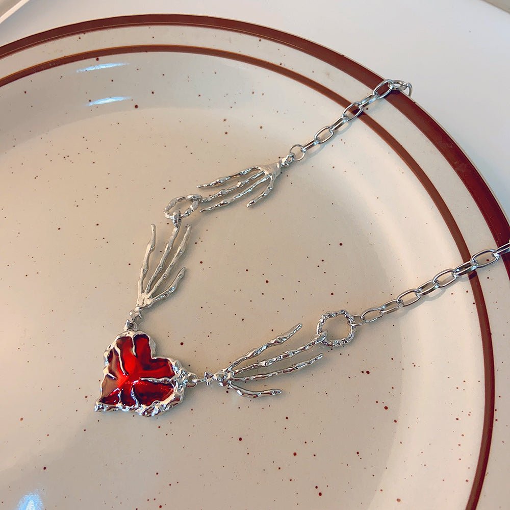 Personalized Punk Dark Red Love Pendant Necklace - U&MORE