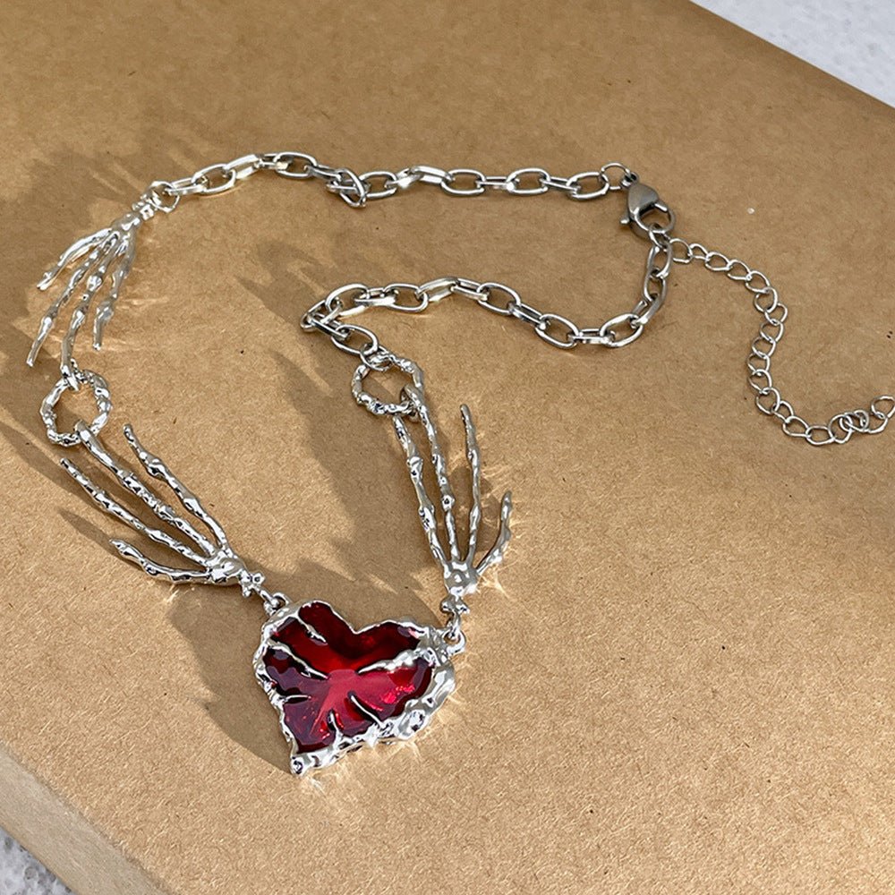 Personalized Punk Dark Red Love Pendant Necklace - U&MORE