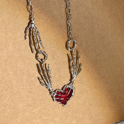 Personalized Punk Dark Red Love Pendant Necklace - U&MORE
