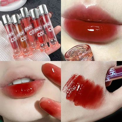 PINK COCO Mirror Water Lip Gloss Lip Glaze Moisturizing Liquid Lipstick Clear Tint Makeup Korean Lip Balm Women Cosmetics - U&MORE