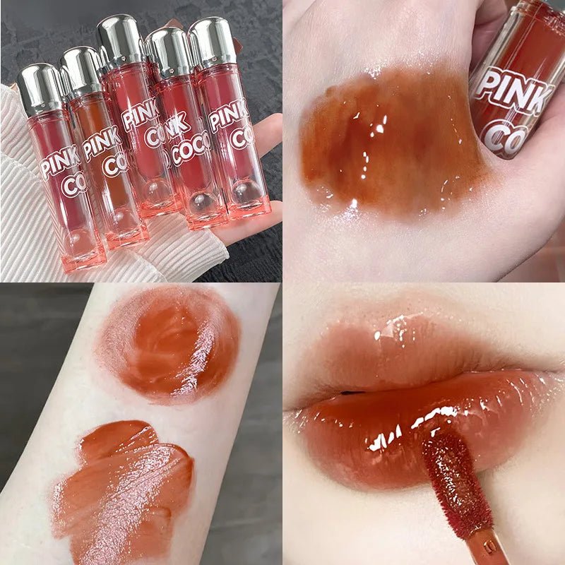 PINK COCO Mirror Water Lip Gloss Lip Glaze Moisturizing Liquid Lipstick Clear Tint Makeup Korean Lip Balm Women Cosmetics - U&MORE