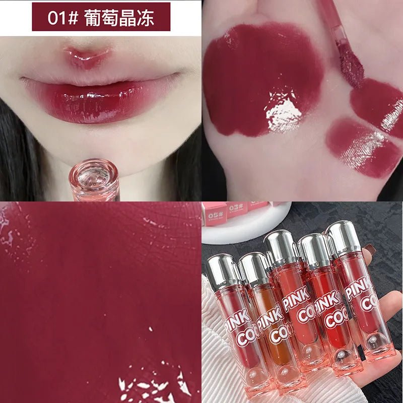 PINK COCO Mirror Water Lip Gloss Lip Glaze Moisturizing Liquid Lipstick Clear Tint Makeup Korean Lip Balm Women Cosmetics - U&MORE