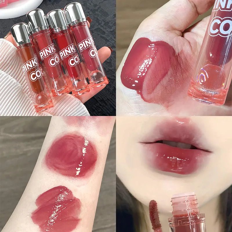 PINK COCO Mirror Water Lip Gloss Lip Glaze Moisturizing Liquid Lipstick Clear Tint Makeup Korean Lip Balm Women Cosmetics - U&MORE