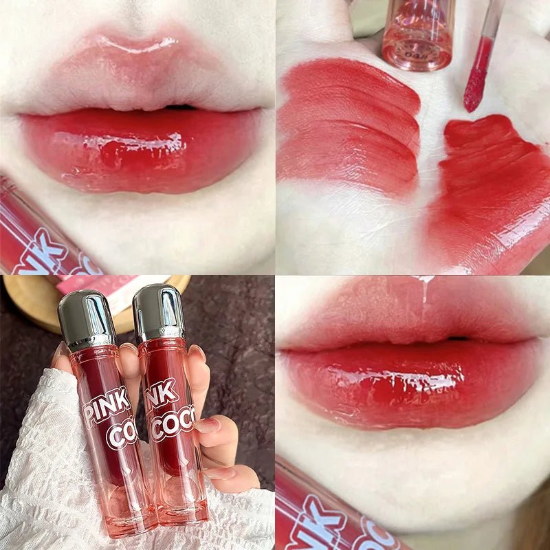 PINK COCO Mirror Water Lip Gloss Lip Glaze Moisturizing Liquid Lipstick Clear Tint Makeup Korean Lip Balm Women Cosmetics - U&MORE