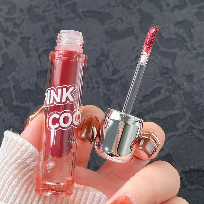 PINK COCO Mirror Water Lip Gloss Lip Glaze Moisturizing Liquid Lipstick Clear Tint Makeup Korean Lip Balm Women Cosmetics - U&MORE