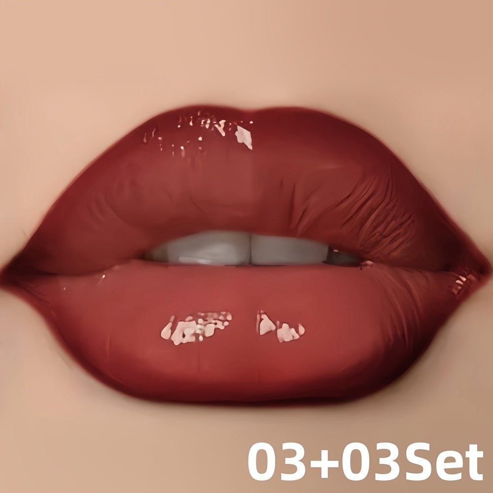 Pudaier Hydrating Lip Gloss & Lip Liner Set - Long - Lasting, Matte Finish for All Light Beige Types, Perfect for Every Makeup Style, with Nourishing Lip Balm & Precision Lip Pencil, Lipstick - U&MORE