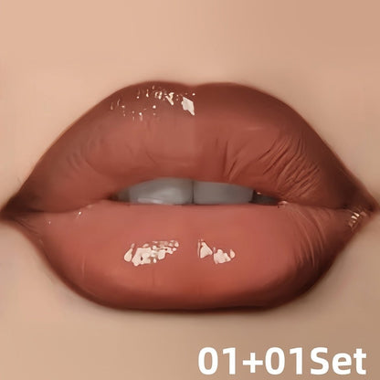 Pudaier Hydrating Lip Gloss & Lip Liner Set - Long - Lasting, Matte Finish for All Light Beige Types, Perfect for Every Makeup Style, with Nourishing Lip Balm & Precision Lip Pencil, Lipstick - U&MORE