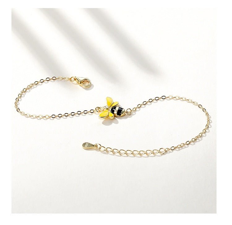 S925 Sterling Silver Tiny Bee Fashionable And Personalized Animal Bracelet Minimalist Design - U&MORE