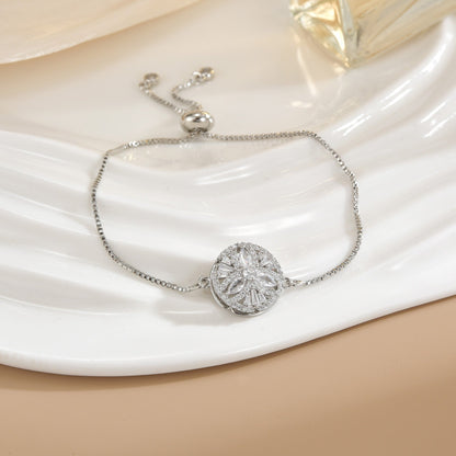 Simple Rotatable Flower Color - preserving Pure Copper Gold - plated Bracelet - U&MORE