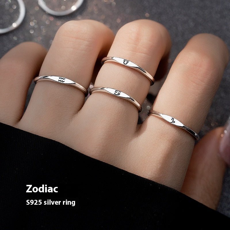 Simple Twelve Constellation Open Ring Single Exclusive Ring - U&MORE