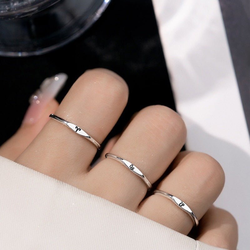 Simple Twelve Constellation Open Ring Single Exclusive Ring - U&MORE