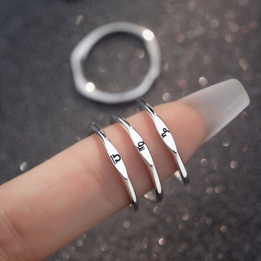 Simple Twelve Constellation Open Ring Single Exclusive Ring - U&MORE