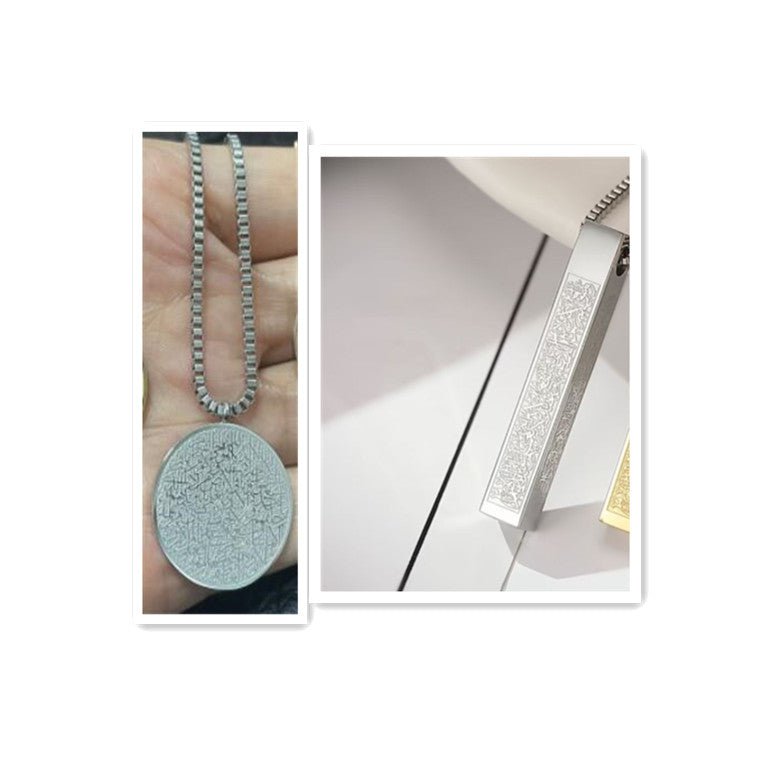 Stainless Steel Arabic Disc Necklace Bracelet - U&MORE