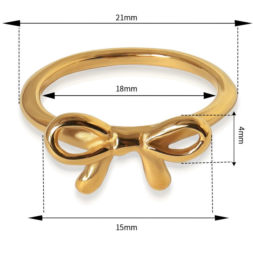 Stainless Steel Bow - knot Cross Titanium - steel - style Ring Women's Design - U&MORE