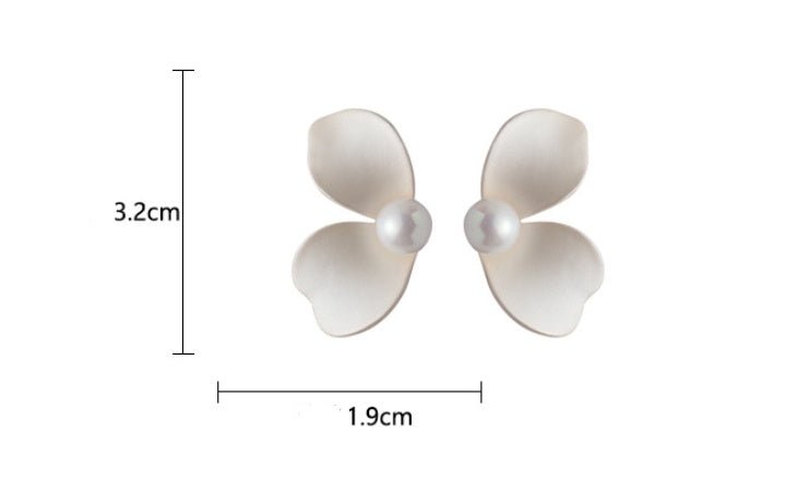 Sterling Silver Needle Mori Style Fresh Flower Stud Earrings New Spring And Summer Pearl - U&MORE