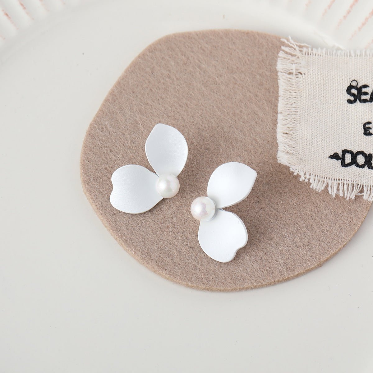 Sterling Silver Needle Mori Style Fresh Flower Stud Earrings New Spring And Summer Pearl - U&MORE