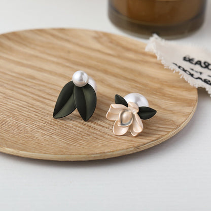 Sterling Silver Needle Mori Style Fresh Flower Stud Earrings New Spring And Summer Pearl - U&MORE