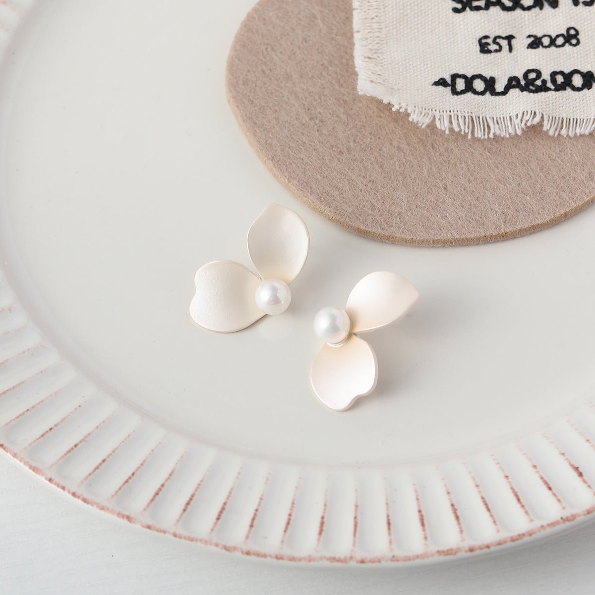 Sterling Silver Needle Mori Style Fresh Flower Stud Earrings New Spring And Summer Pearl - U&MORE