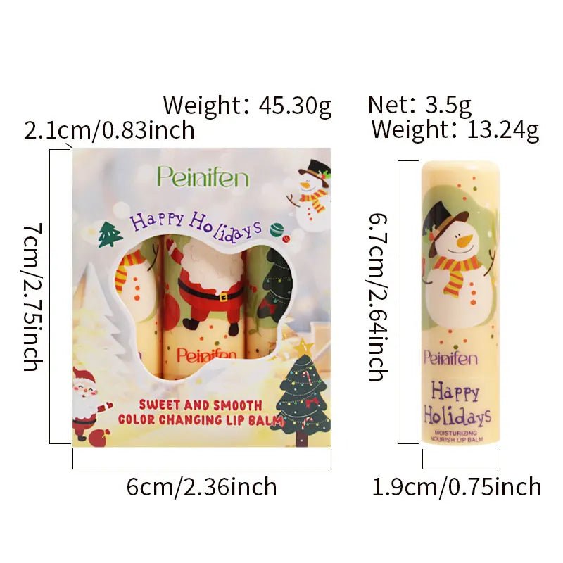 Three color changing lipstick, moisturizing and soothing, color changes with temperature, refreshing and non greasy lipstick set - U&MORE