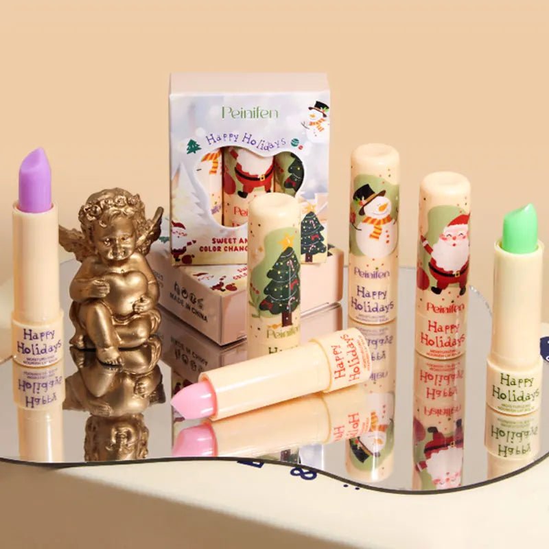 Three color changing lipstick, moisturizing and soothing, color changes with temperature, refreshing and non greasy lipstick set - U&MORE