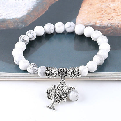 Vintage Frosted White Pine Bead Bracelet - U&MORE