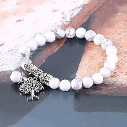 Vintage Frosted White Pine Bead Bracelet - U&MORE