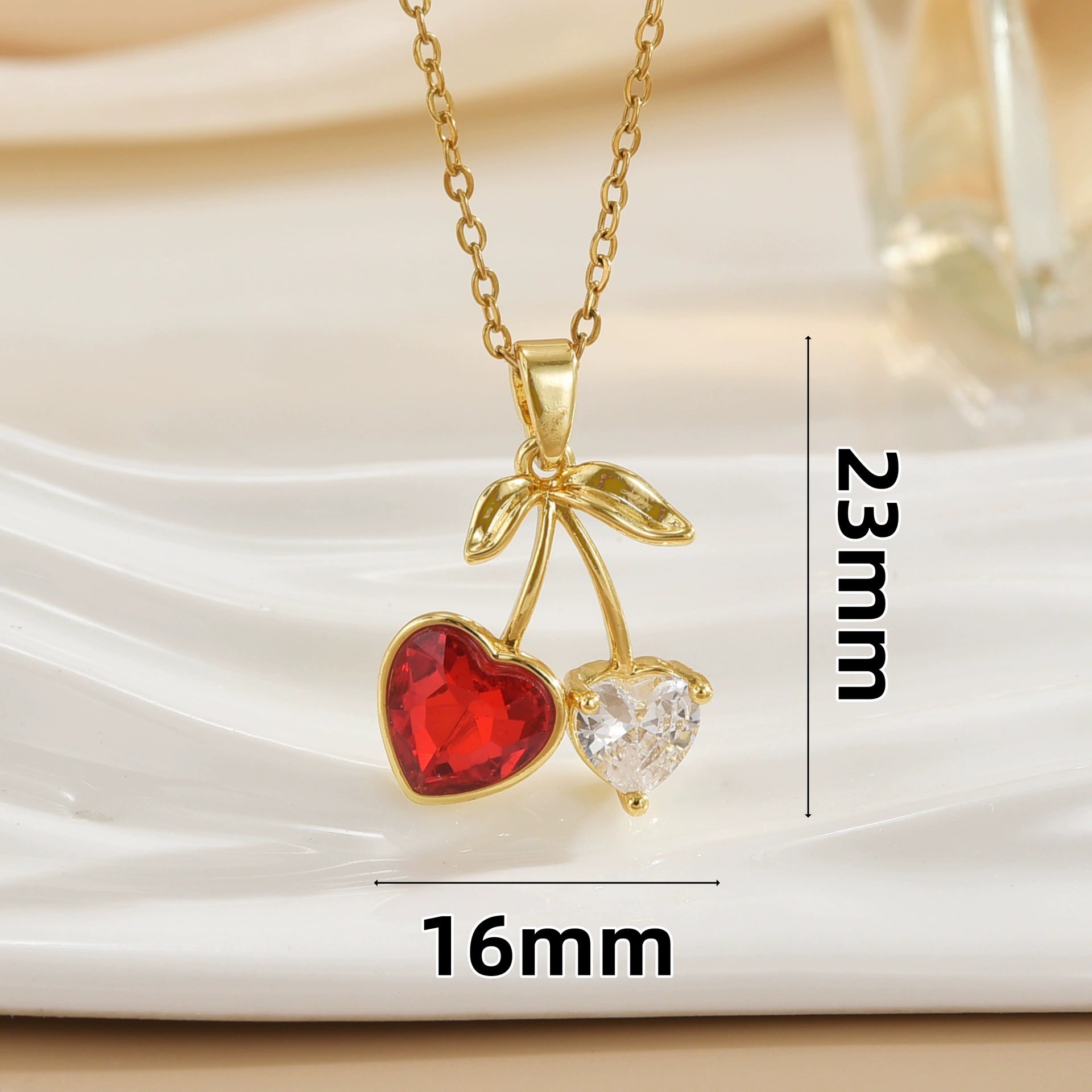 Women's Cherry Necklace Does Not Fade High - end Pendant Versatile Clavicle Chain - U&MORE