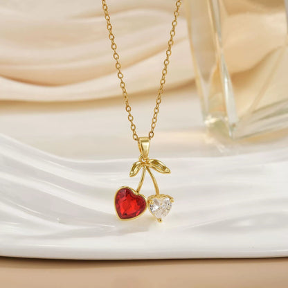 Women's Cherry Necklace Does Not Fade High - end Pendant Versatile Clavicle Chain - U&MORE