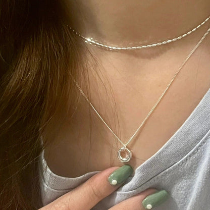 Women's Geometric Circle Necklace Simple Clavicle Chain Versatile - U&MORE