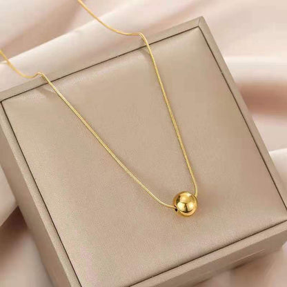 Women's Gold Small Round Beads Transfer Bead Necklace - U&MORE