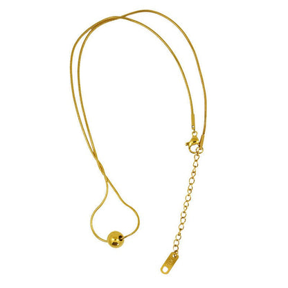 Women's Gold Small Round Beads Transfer Bead Necklace - U&MORE