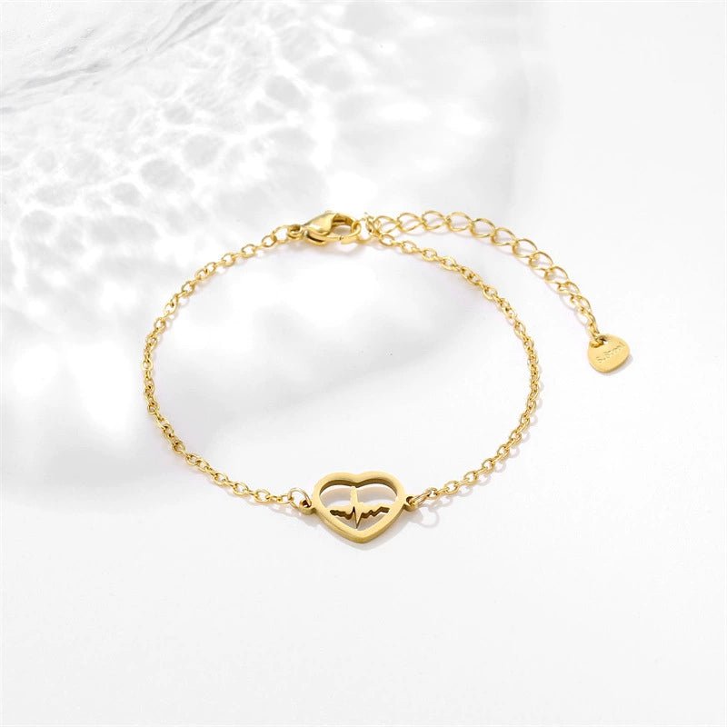 Women's Heart - shaped ECG Bracelet Versatile Hand Jewelry - U&MORE