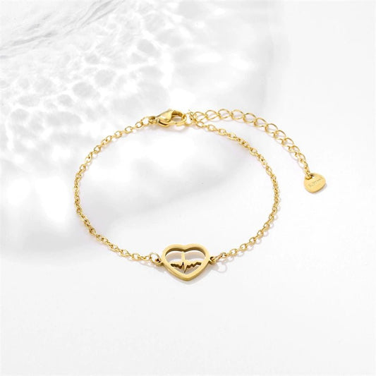 Women's Heart - shaped ECG Bracelet Versatile Hand Jewelry - U&MORE
